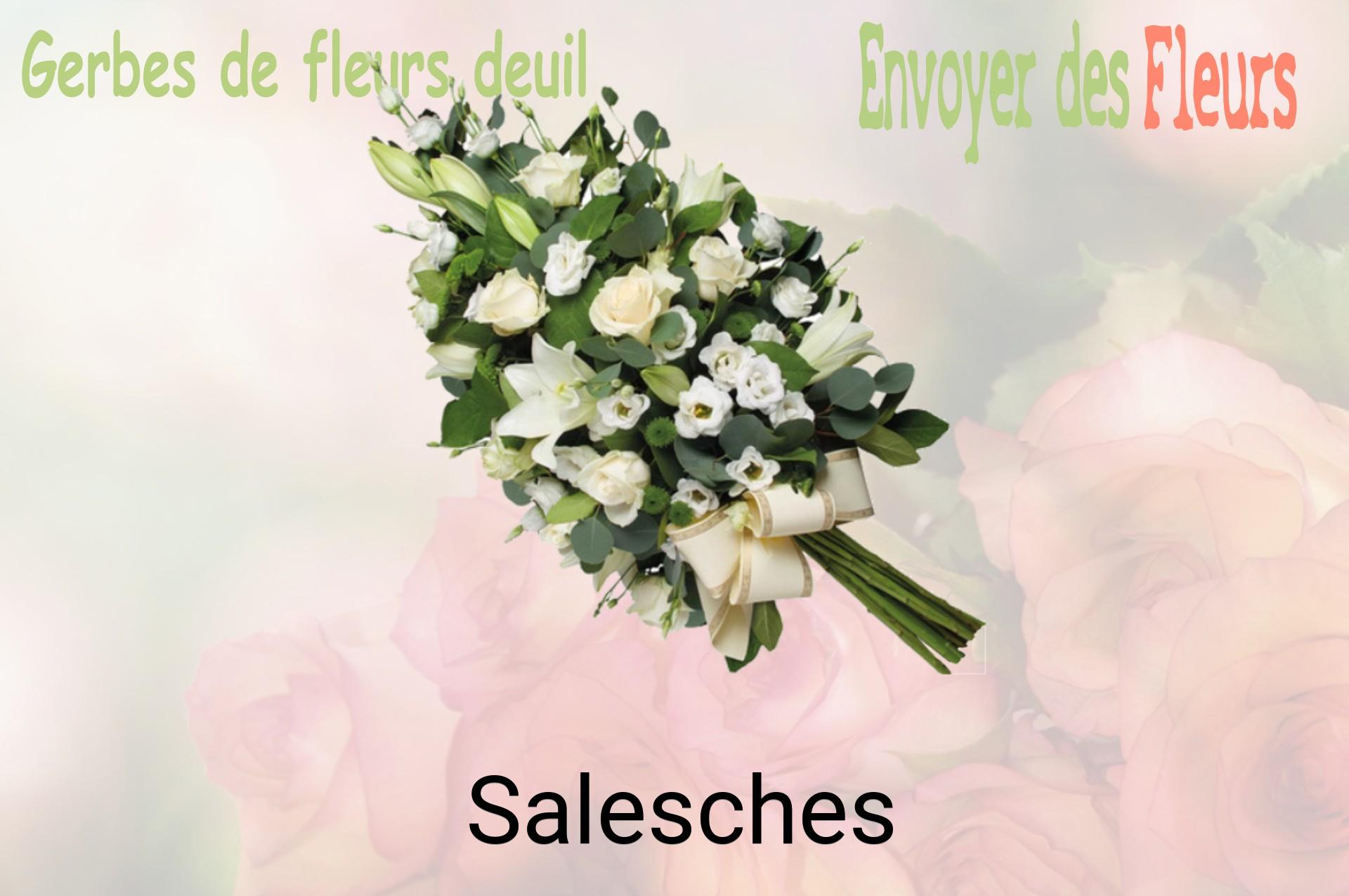 Gerbe de fleurs de deuil livrée à Salesches